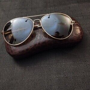 Classic Aviator Sunglasses Black Lense w/ Case